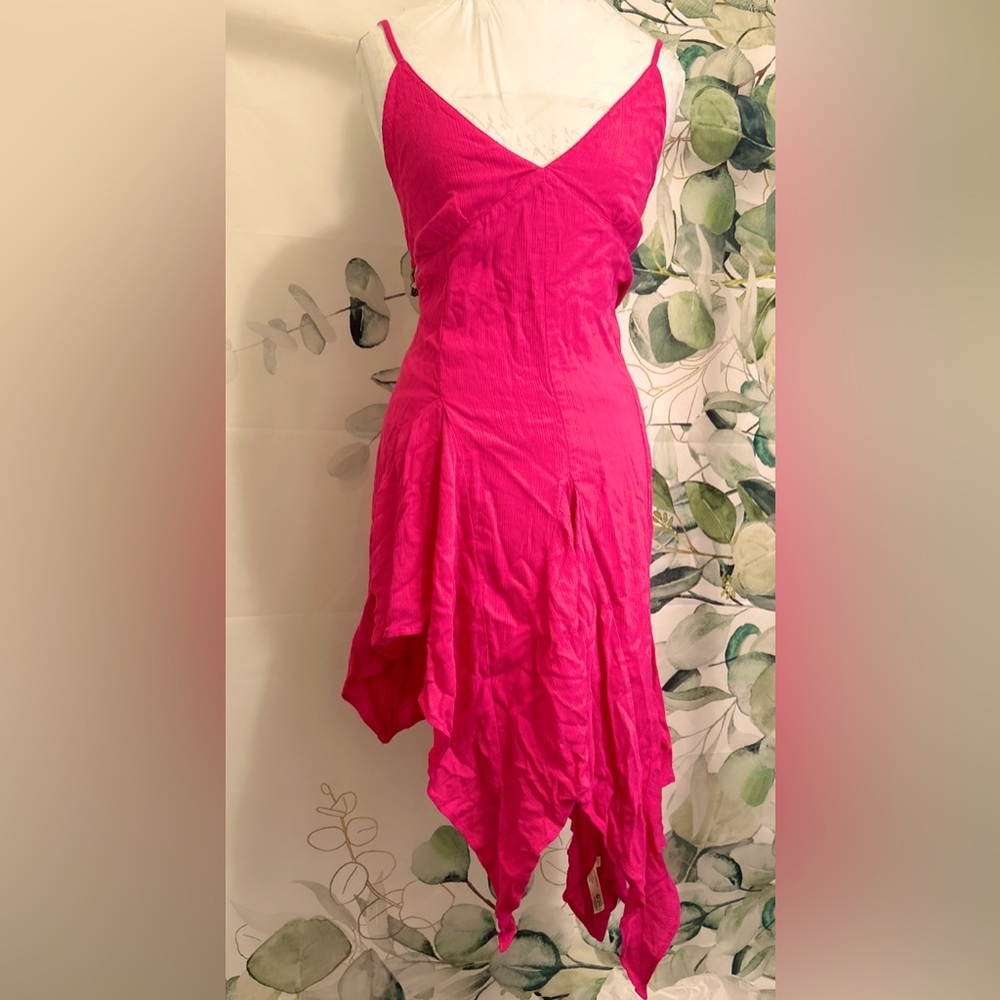 Free People Free-est Tumi Tunic Dress Ruffled Handkerchief Solid Flowy -Medium